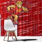 Gold Coast Suns Window Curtain Mascot Cartoon Football Illustration Style