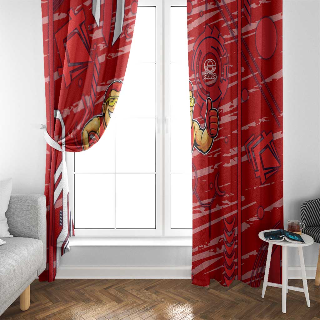 Gold Coast Suns Window Curtain Mascot Cartoon Football Illustration Style