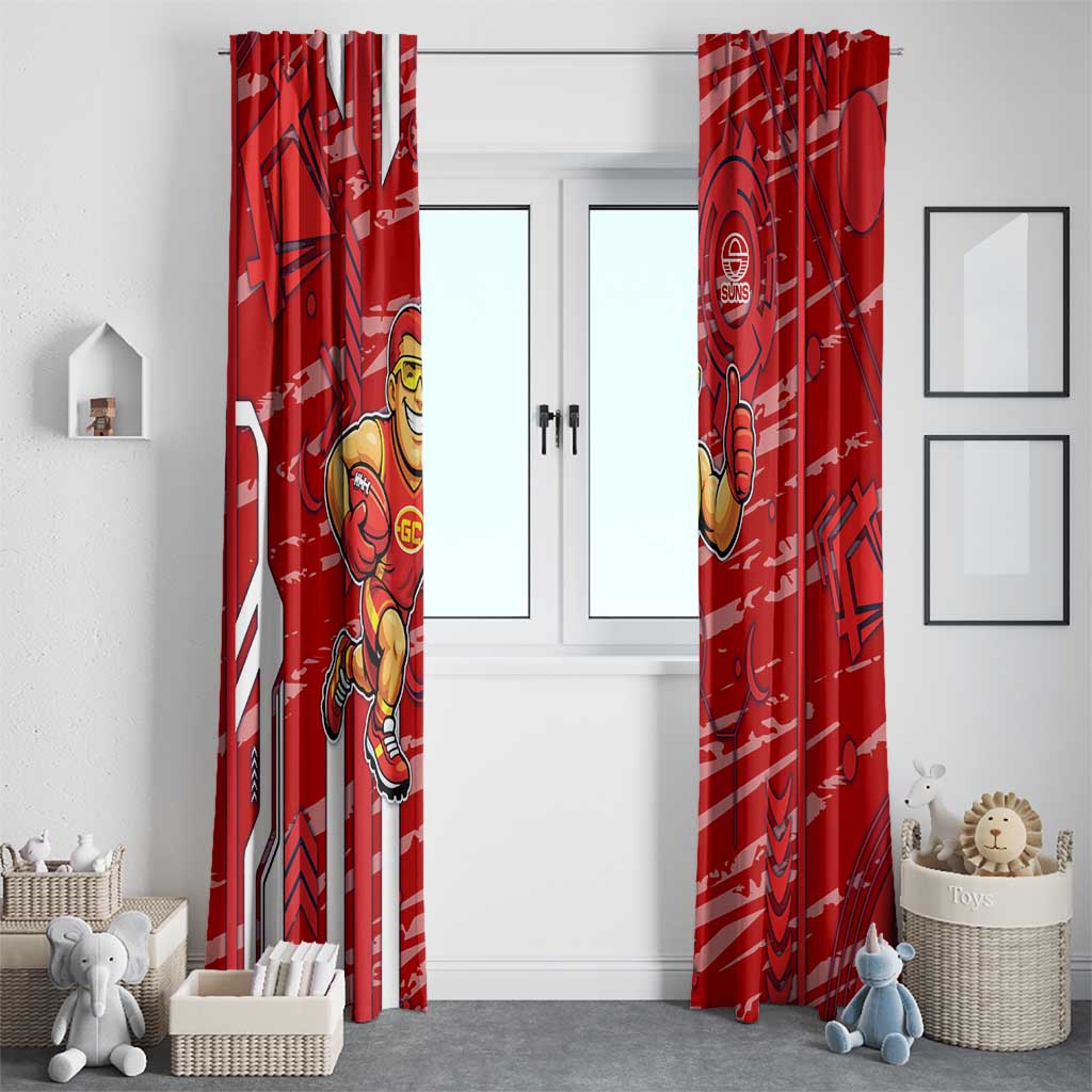 Gold Coast Suns Window Curtain Mascot Cartoon Football Illustration Style