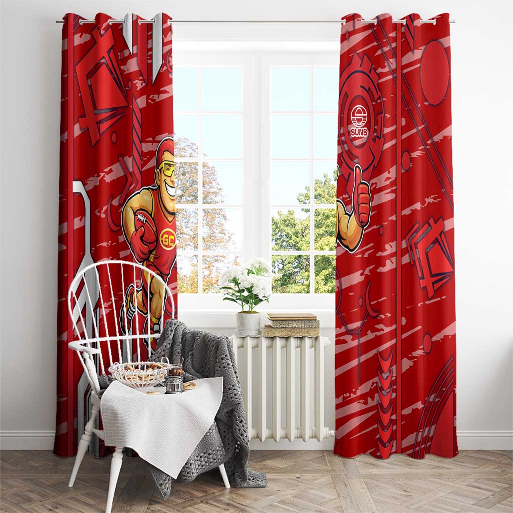 Gold Coast Suns Window Curtain Mascot Cartoon Football Illustration Style