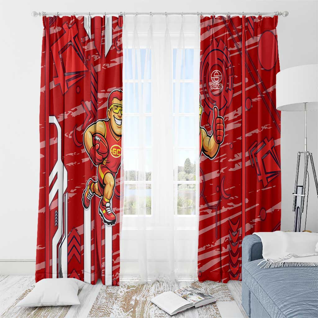 Gold Coast Suns Window Curtain Mascot Cartoon Football Illustration Style