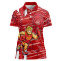 Gold Coast Suns Women Polo Shirt Mascot Cartoon Football Illustration Style