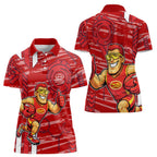 Gold Coast Suns Women Polo Shirt Mascot Cartoon Football Illustration Style