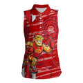 Gold Coast Suns Women Sleeveless Polo Shirt Mascot Cartoon Football Illustration Style