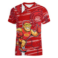 Gold Coast Suns Women V-Neck T-Shirt Mascot Cartoon Football Illustration Style