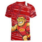Gold Coast Suns Women V-Neck T-Shirt Mascot Cartoon Football Illustration Style