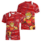 Gold Coast Suns Women V-Neck T-Shirt Mascot Cartoon Football Illustration Style