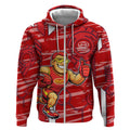 Gold Coast Suns Zip Hoodie Mascot Cartoon Football Illustration Style