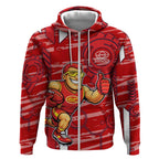Gold Coast Suns Zip Hoodie Mascot Cartoon Football Illustration Style