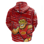 Gold Coast Suns Zip Hoodie Mascot Cartoon Football Illustration Style