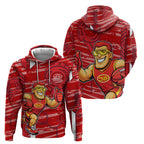 Gold Coast Suns Zip Hoodie Mascot Cartoon Football Illustration Style