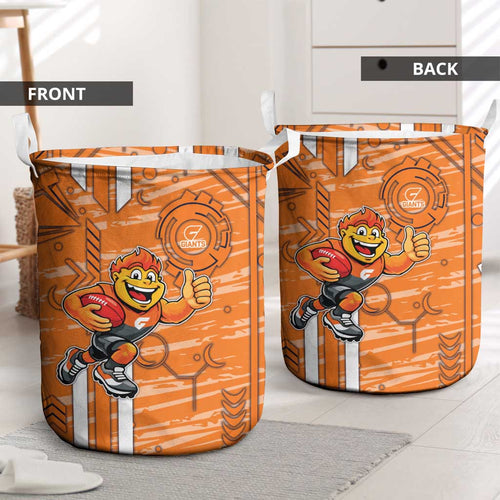 Greater Western Sydney Giants Laundry Basket Mascot Cartoon Football Illustration Style