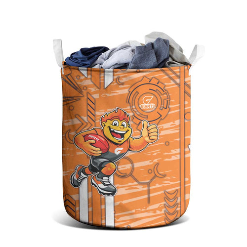 Greater Western Sydney Giants Laundry Basket Mascot Cartoon Football Illustration Style