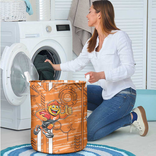 Greater Western Sydney Giants Laundry Basket Mascot Cartoon Football Illustration Style