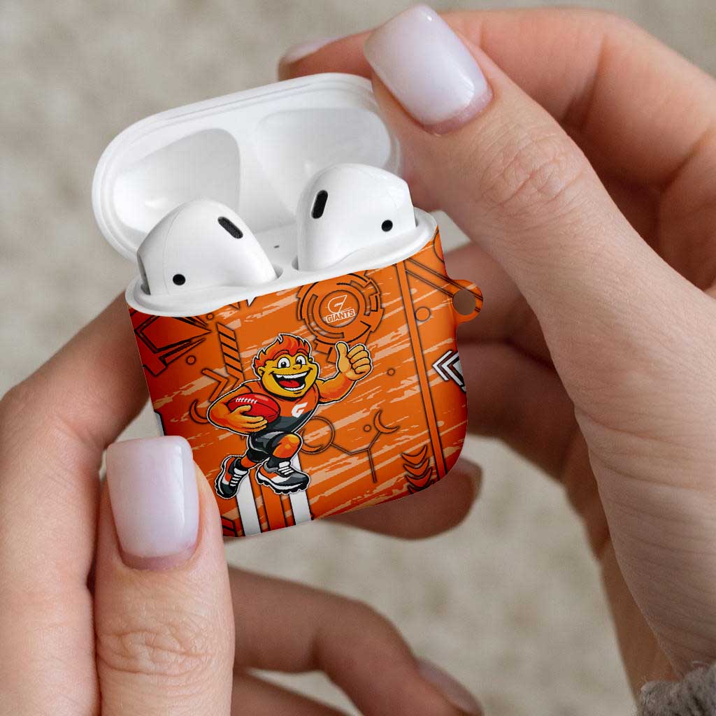 Greater Western Sydney Giants AirPods Case Mascot Cartoon Football Illustration Style