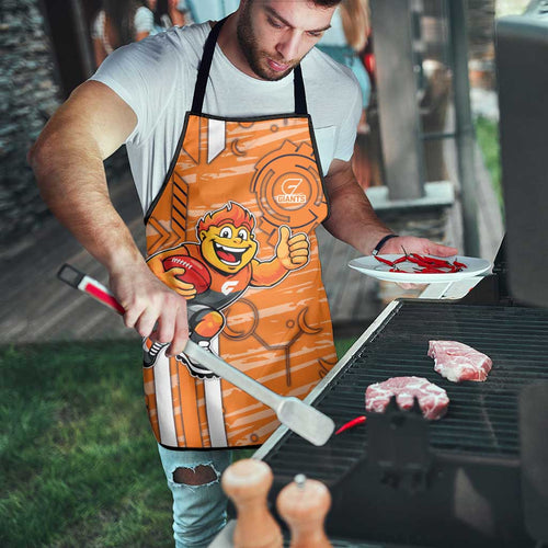 Greater Western Sydney Giants Apron Mascot Cartoon Football Illustration Style