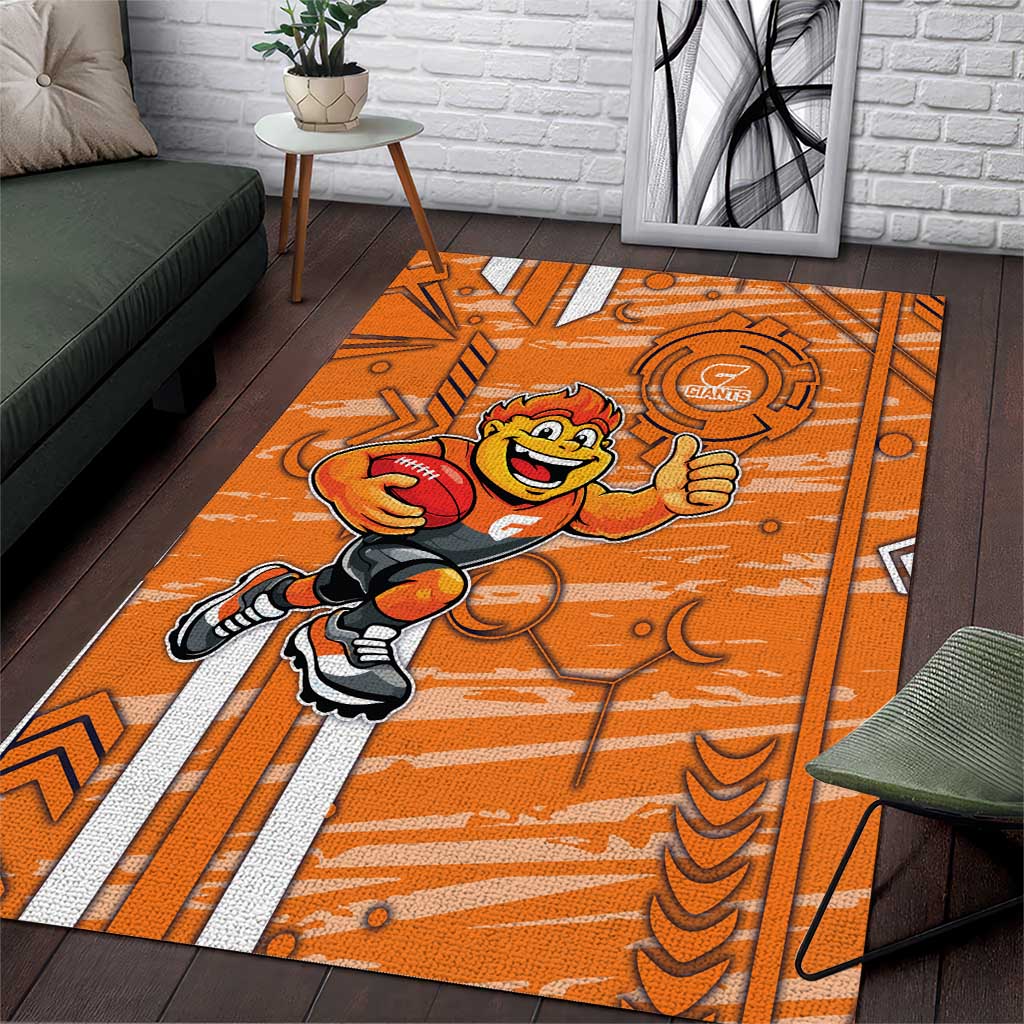 Greater Western Sydney Giants Area Rug Mascot Cartoon Football Illustration Style
