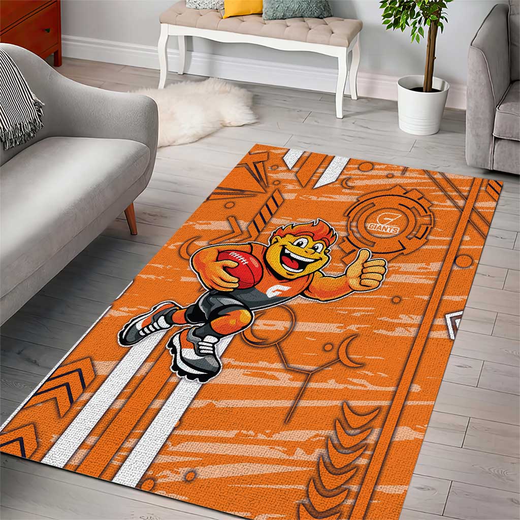 Greater Western Sydney Giants Area Rug Mascot Cartoon Football Illustration Style