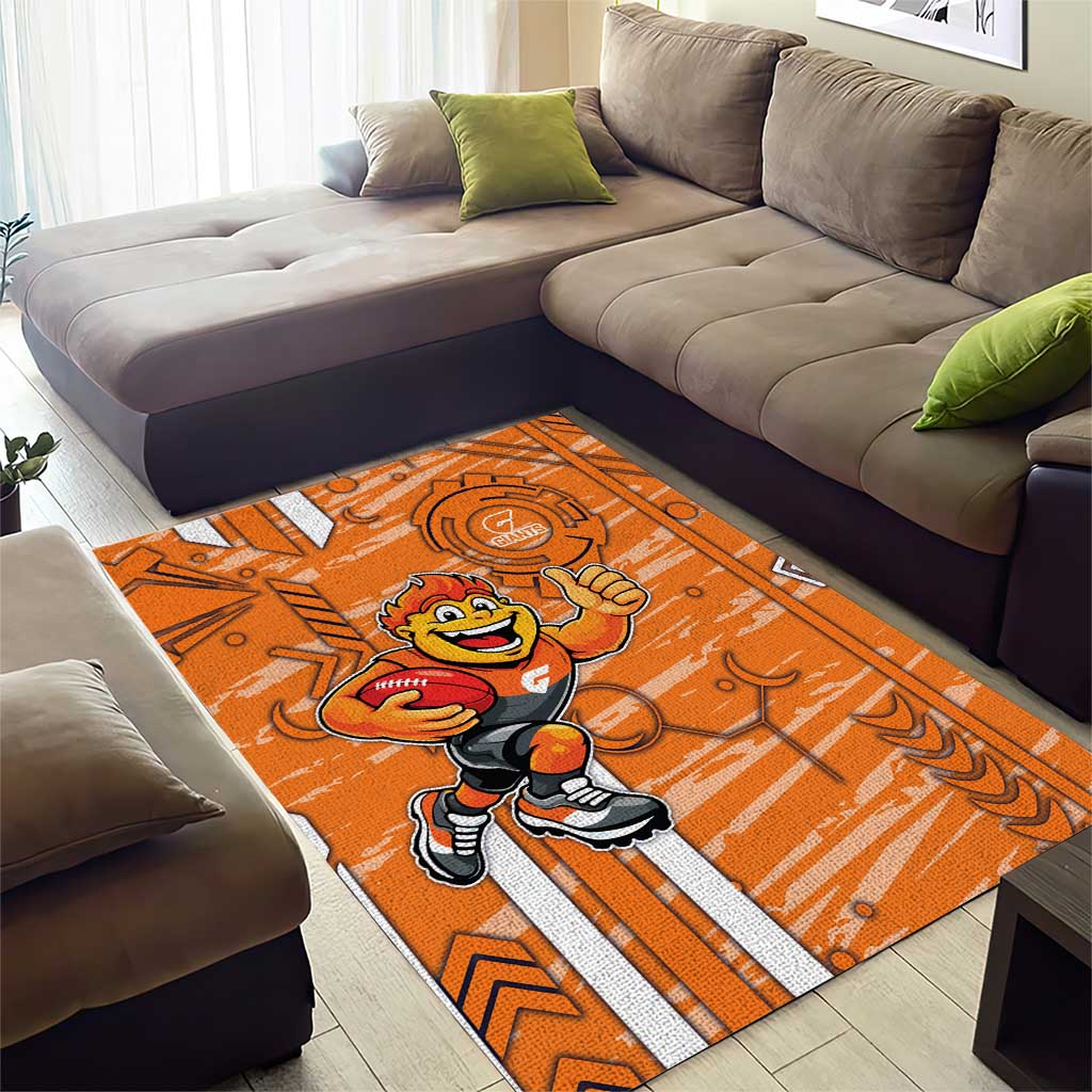 Greater Western Sydney Giants Area Rug Mascot Cartoon Football Illustration Style