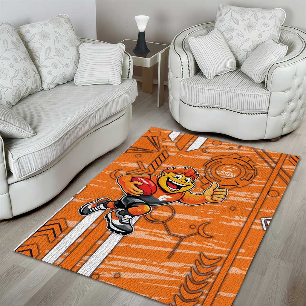 Greater Western Sydney Giants Area Rug Mascot Cartoon Football Illustration Style