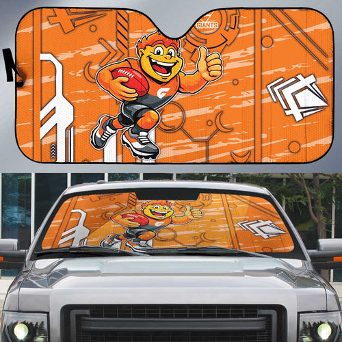 Greater Western Sydney Giants Auto Sun Shade Mascot Cartoon Football Illustration Style