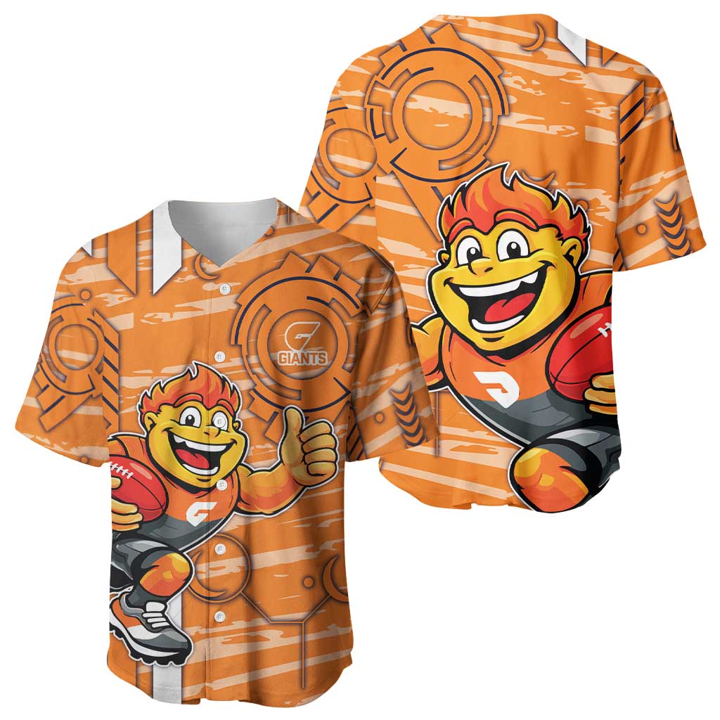 Greater Western Sydney Giants Baseball Jersey Mascot Cartoon Football Illustration Style