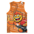Greater Western Sydney Giants Basketball Jersey Mascot Cartoon Football Illustration Style