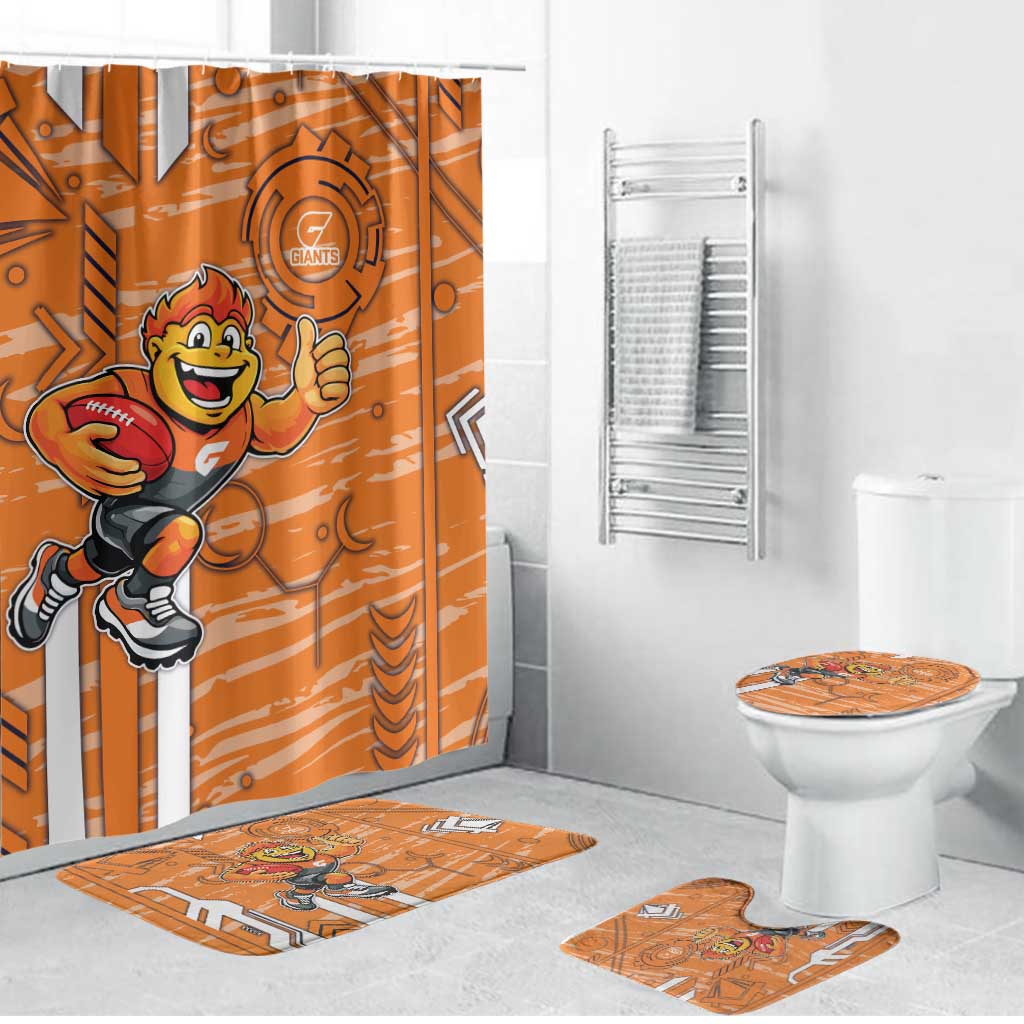 Greater Western Sydney Giants Bathroom Set Mascot Cartoon Football Illustration Style