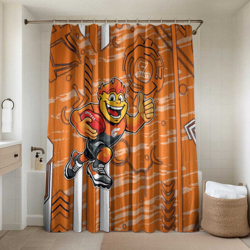 Greater Western Sydney Giants Bathroom Set Mascot Cartoon Football Illustration Style