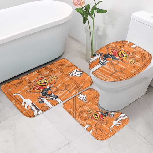 Greater Western Sydney Giants Bathroom Set Mascot Cartoon Football Illustration Style