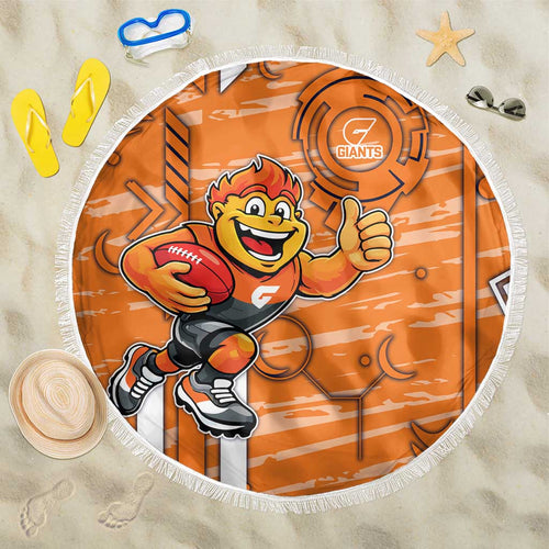 Greater Western Sydney Giants Beach Blanket Mascot Cartoon Football Illustration Style