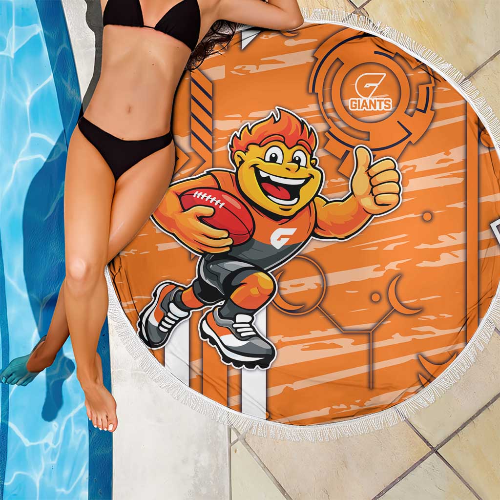 Greater Western Sydney Giants Beach Blanket Mascot Cartoon Football Illustration Style