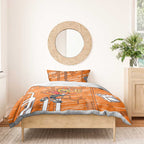Greater Western Sydney Giants Bedding Set Mascot Cartoon Football Illustration Style
