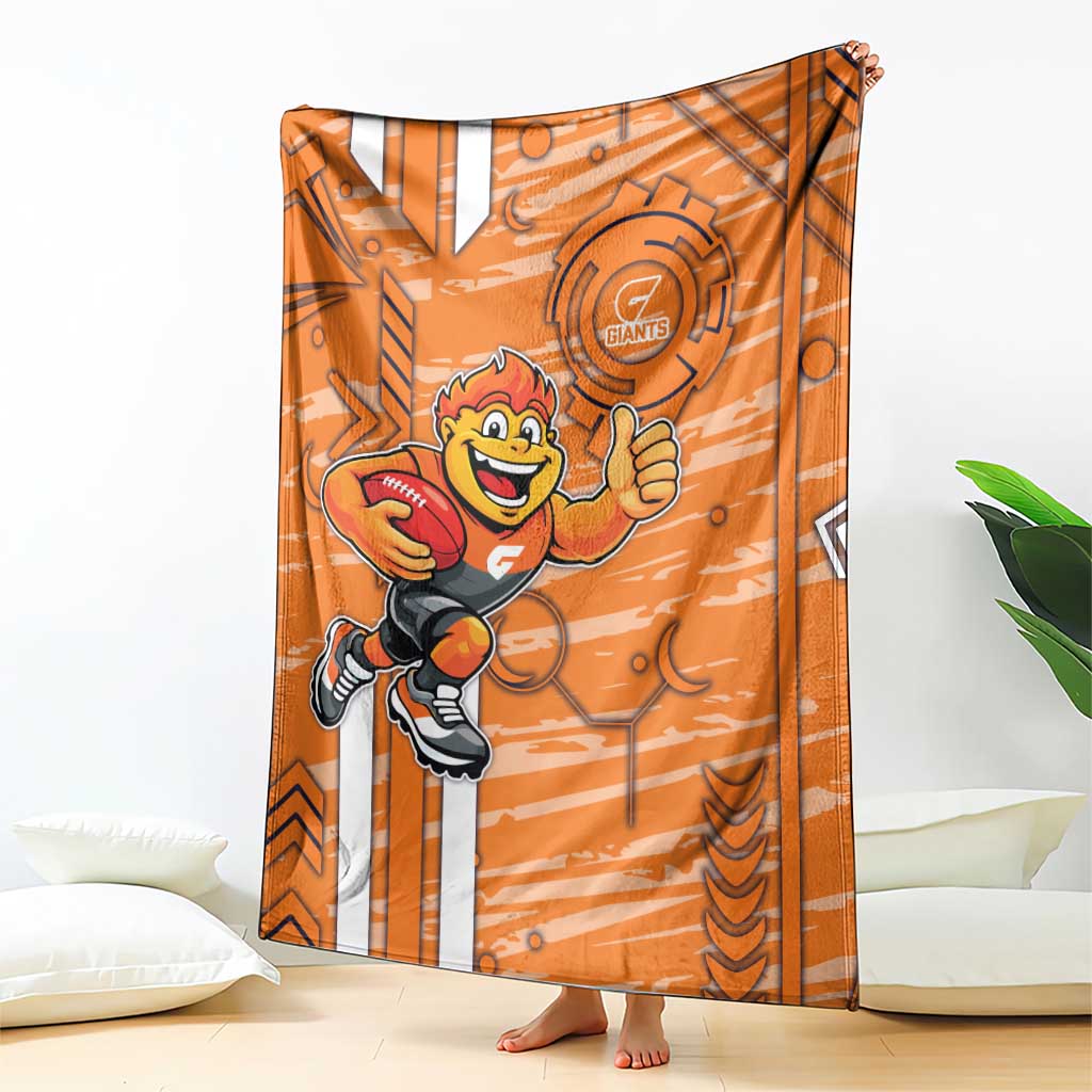 Greater Western Sydney Giants Blanket Mascot Cartoon Football Illustration Style