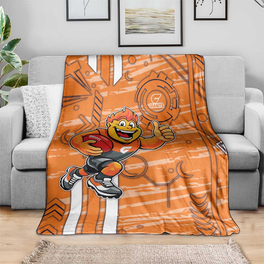 Greater Western Sydney Giants Blanket Mascot Cartoon Football Illustration Style