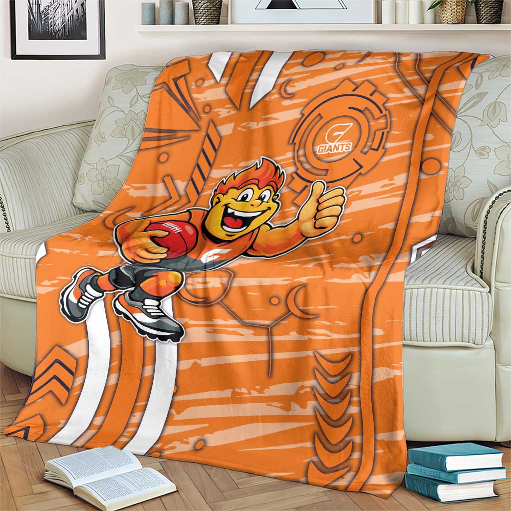 Greater Western Sydney Giants Blanket Mascot Cartoon Football Illustration Style
