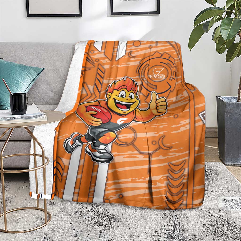 Greater Western Sydney Giants Blanket Mascot Cartoon Football Illustration Style