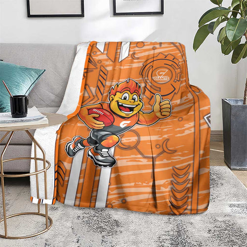 Greater Western Sydney Giants Blanket Mascot Cartoon Football Illustration Style