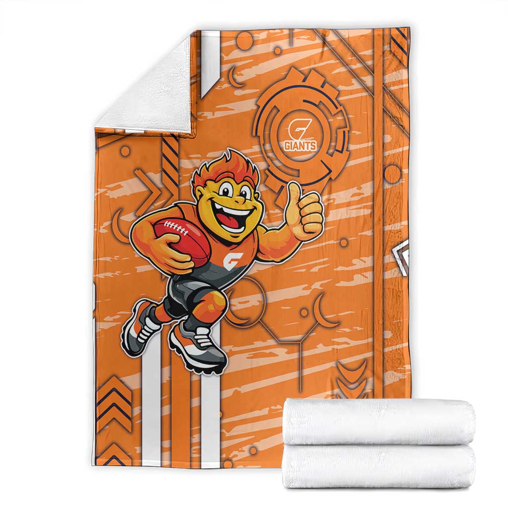 Greater Western Sydney Giants Blanket Mascot Cartoon Football Illustration Style