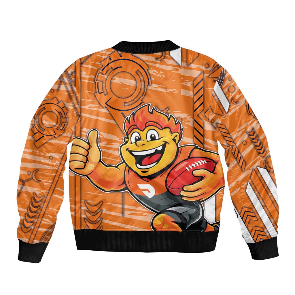 Greater Western Sydney Giants Bomber Jacket Mascot Cartoon Football Illustration Style