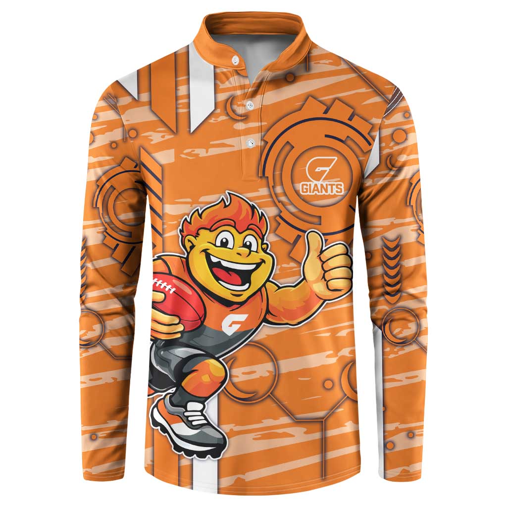 Greater Western Sydney Giants Button Sweatshirt Mascot Cartoon Football Illustration Style