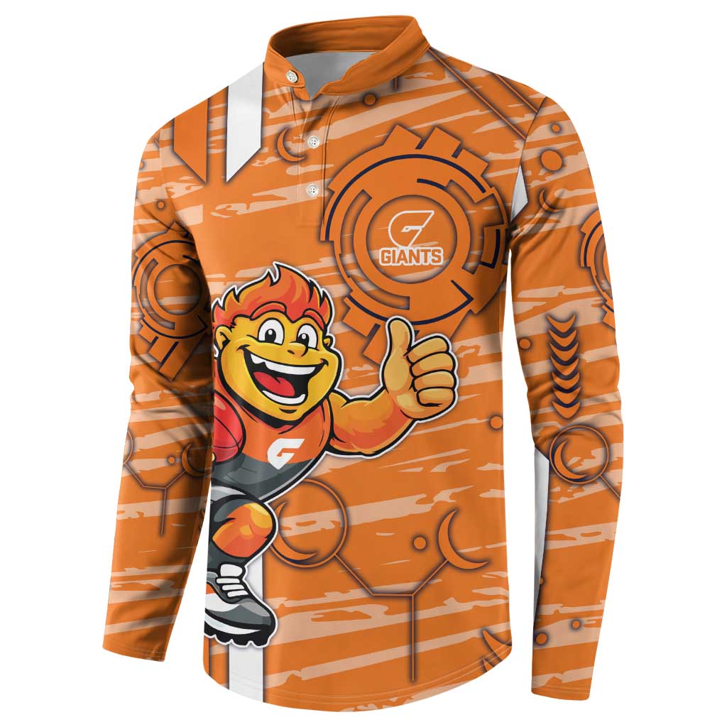 Greater Western Sydney Giants Button Sweatshirt Mascot Cartoon Football Illustration Style
