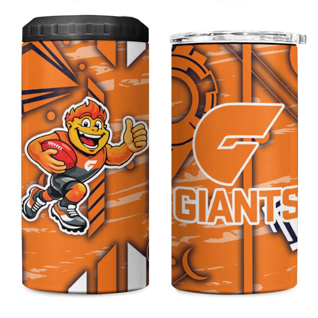 Greater Western Sydney Giants 4 in 1 Can Cooler Tumbler Mascot Cartoon Football Illustration Style