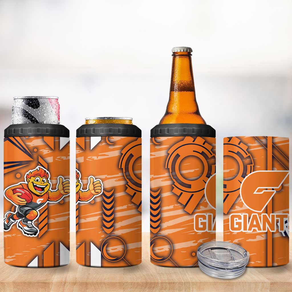 Greater Western Sydney Giants 4 in 1 Can Cooler Tumbler Mascot Cartoon Football Illustration Style