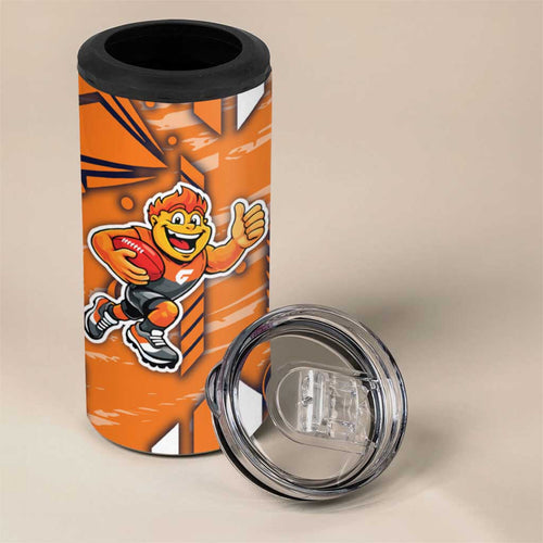 Greater Western Sydney Giants 4 in 1 Can Cooler Tumbler Mascot Cartoon Football Illustration Style