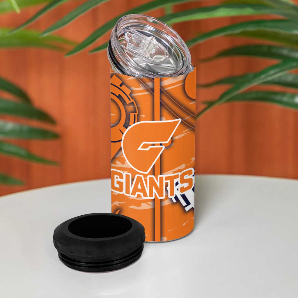 Greater Western Sydney Giants 4 in 1 Can Cooler Tumbler Mascot Cartoon Football Illustration Style