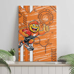 Greater Western Sydney Giants Canvas Wall Art Mascot Cartoon Football Illustration Style
