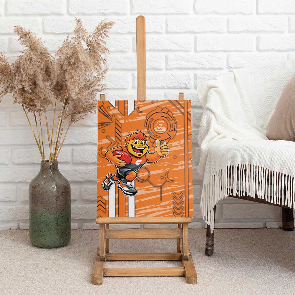 Greater Western Sydney Giants Canvas Wall Art Mascot Cartoon Football Illustration Style