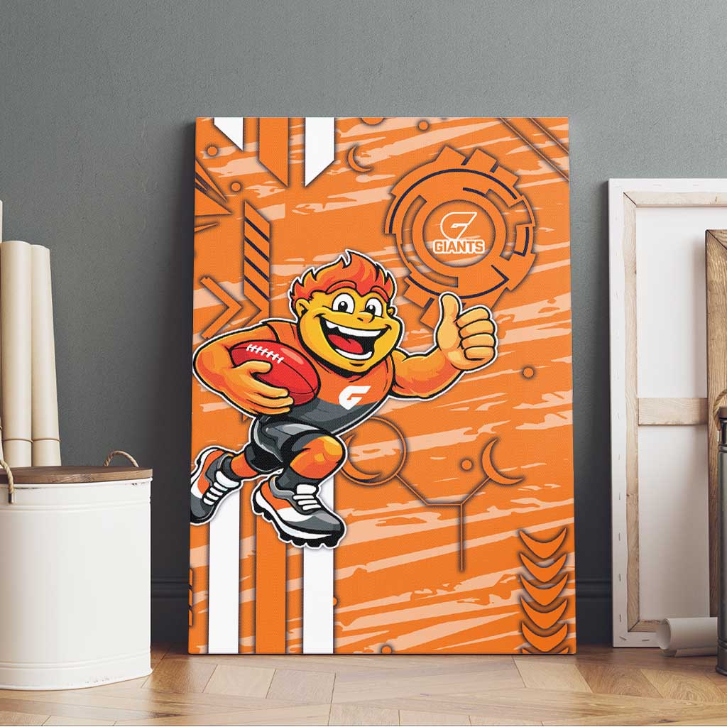 Greater Western Sydney Giants Canvas Wall Art Mascot Cartoon Football Illustration Style