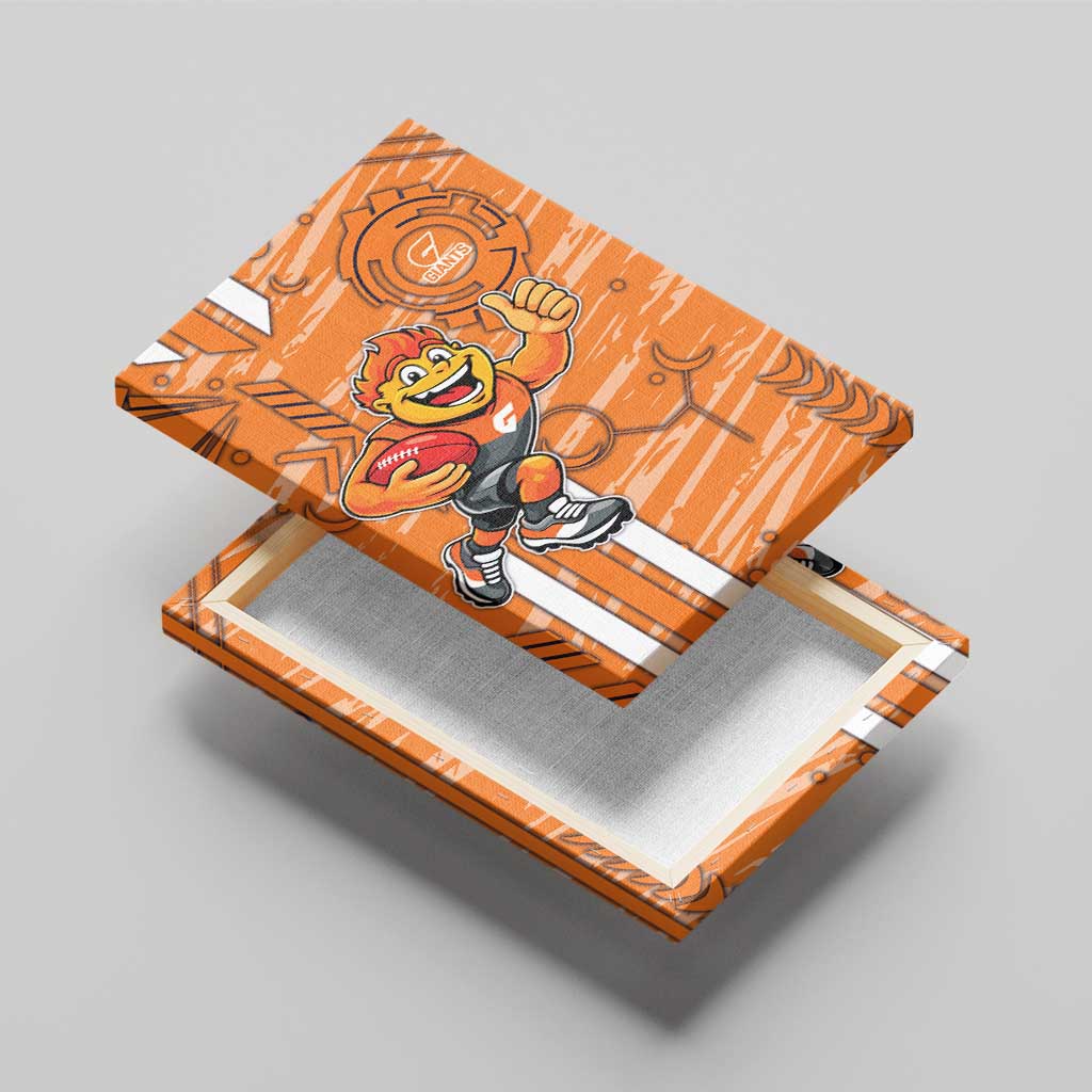 Greater Western Sydney Giants Canvas Wall Art Mascot Cartoon Football Illustration Style